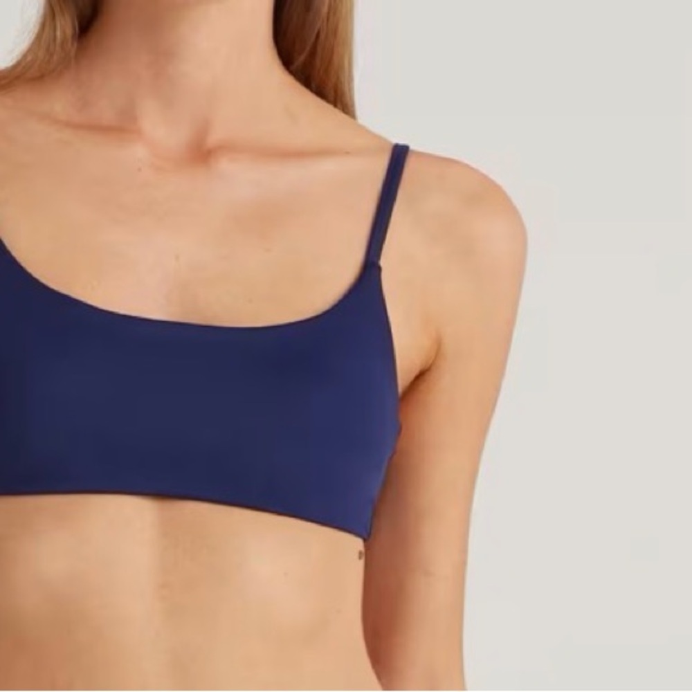 Women's Navy Blue Italian Scoop Bikini Top